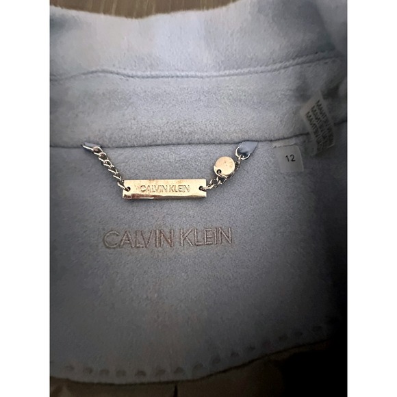 Calvin Klein Pastel Blue Wool Blend Peacoat Long Womens Size 12 -‎ New With Tags - Picture 4 of 11